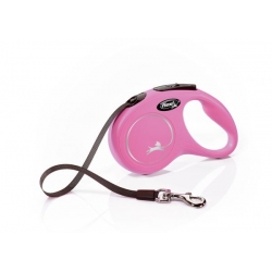 FLEXI NEW CLASSIC S RÓŻOWA - 5M DO 15KG - TAŚMA